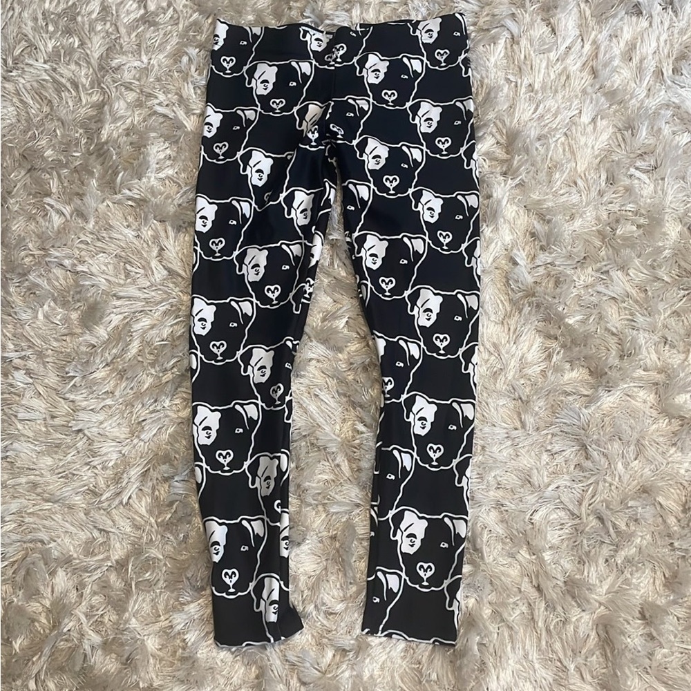 Babalus by Lucy  Pitbull Black and White Print Leggings size large